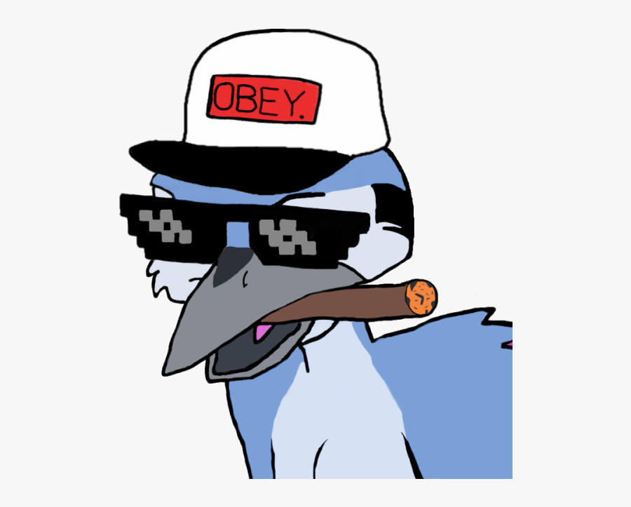 Mordecai Smoking Cigar-ydb552 - Regular Show Mordecai Profile, Transparent Clipart