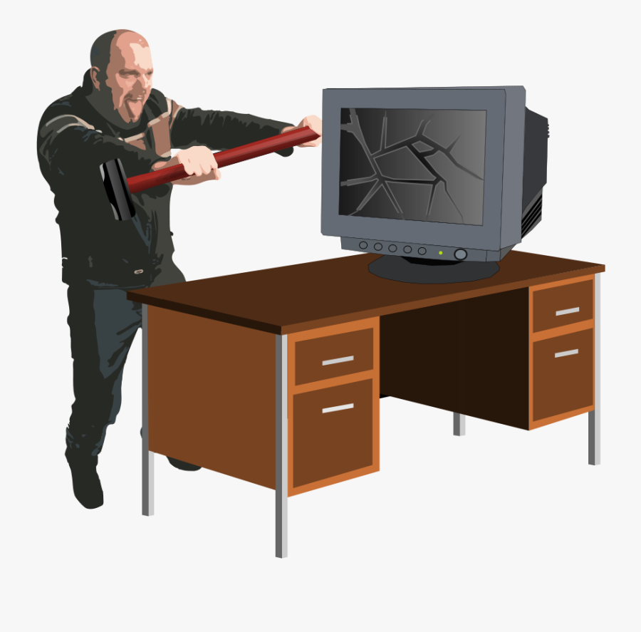 Transparent Broken Computer Png - Excited Person Clip Art, Transparent Clipart