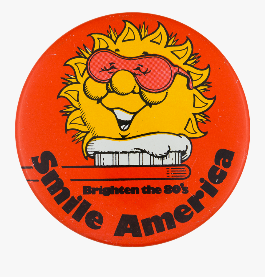 Brighten The 80s Smileys Button Museum - Circle, Transparent Clipart