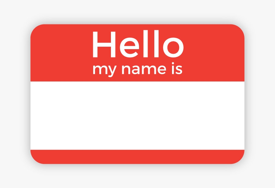 Clip Art X Standard Badge - Hello My Name Is Orange, Transparent Clipart