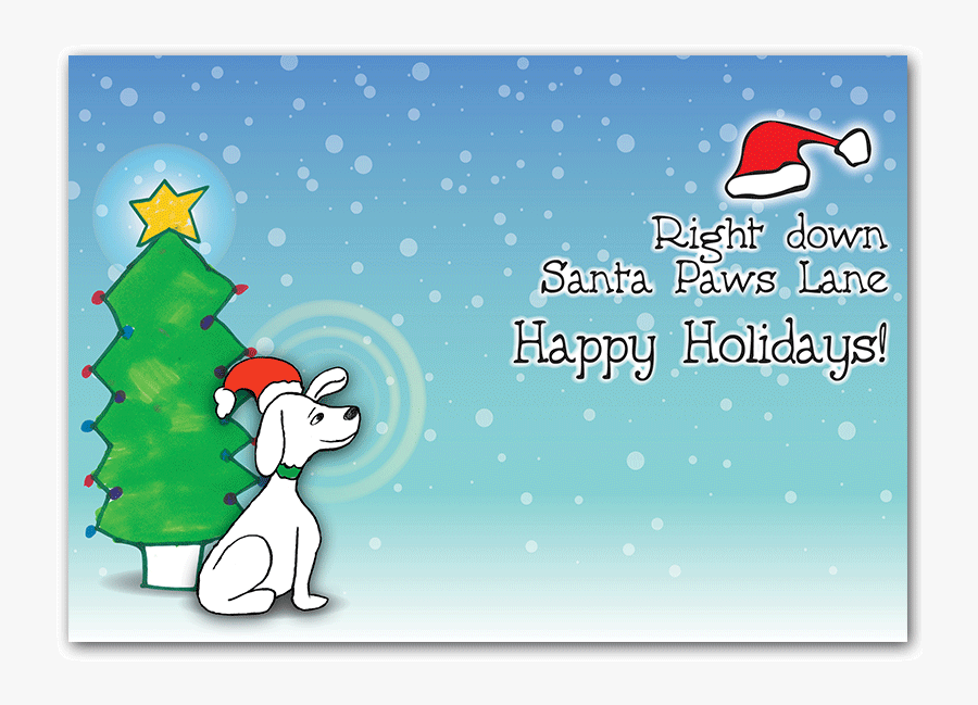 Inside Design Of Santa Dog Holiday Card - Cartoon, Transparent Clipart
