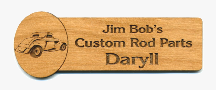 Laser Engraved Custom Wood Name Tag - Wood Tag, Transparent Clipart