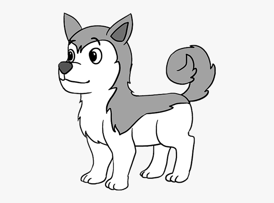 How To Draw A Husky - Husky Drawing Easy Step By Step, Transparent Clipart