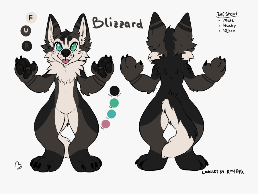 Blizzard The Husky - Husky Fursona Ref Sheet, Transparent Clipart