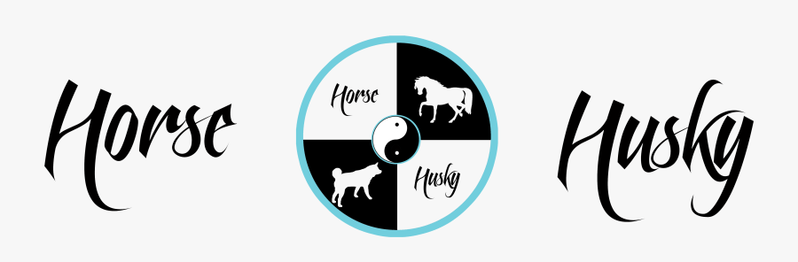Husky And Horses, Transparent Clipart