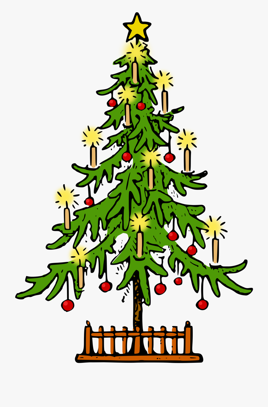 Xmas Tree Flat-colored - รูป ต้น ค ริ สมาส Png, Transparent Clipart
