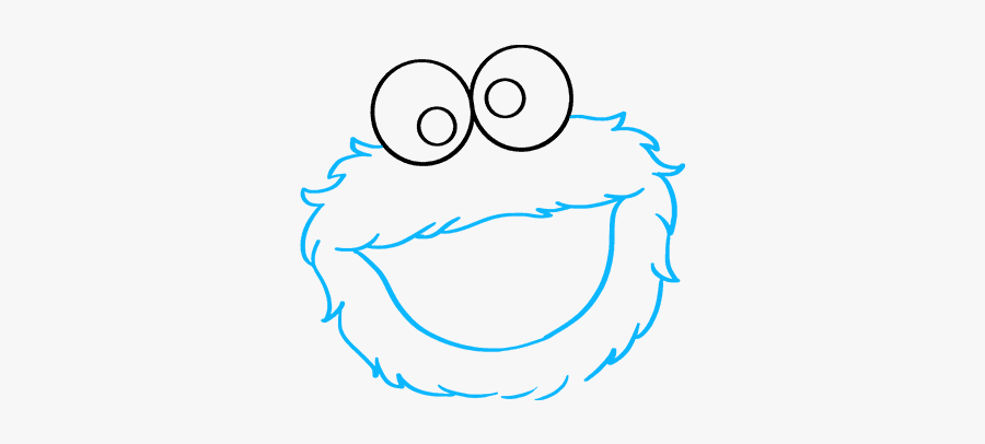 How To Draw Cookie Monster From Sesame Street - Cookie Monster Drawing Easy, Transparent Clipart