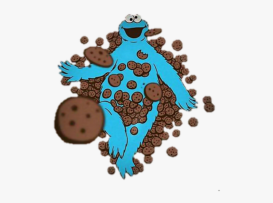 #cookiemonster #cookie #monster #raining #rainingfood - Cookie Monster Flag, Transparent Clipart
