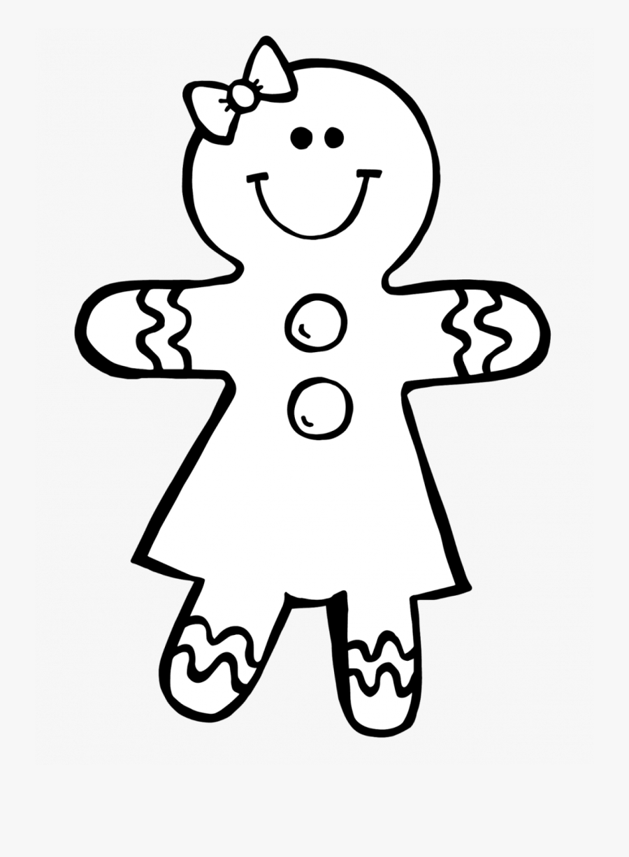 Gingerbread Clipart Black And White, Transparent Clipart