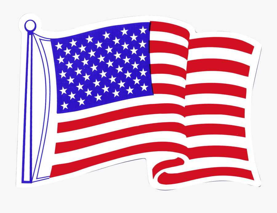 American Flag Fridge Magnet - Waving Clip American Flag, Transparent Clipart