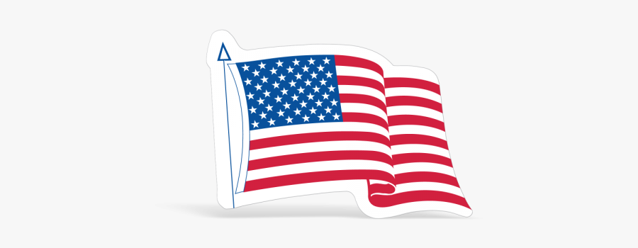 Die Cut Waving American Flag Decals - American Flag Animation Png, Transparent Clipart