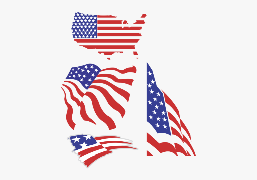 Black American Flag Vector, Transparent Clipart