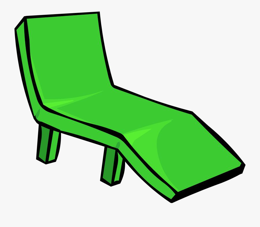 Green Deck Chair - Club Penguin Blue Furniture, Transparent Clipart