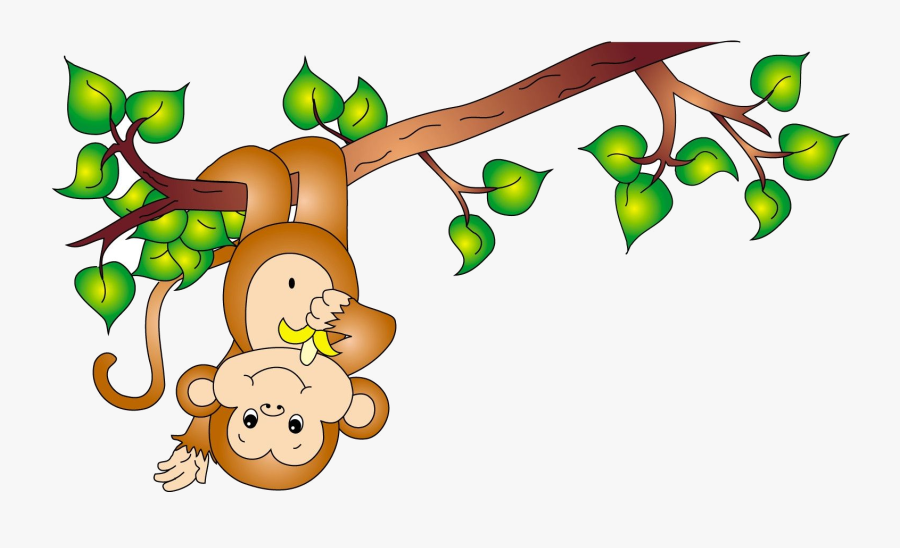 Monkey Cute Hanging Clipart Transparent Png - Cartoon Monkey In Jungle, Transparent Clipart