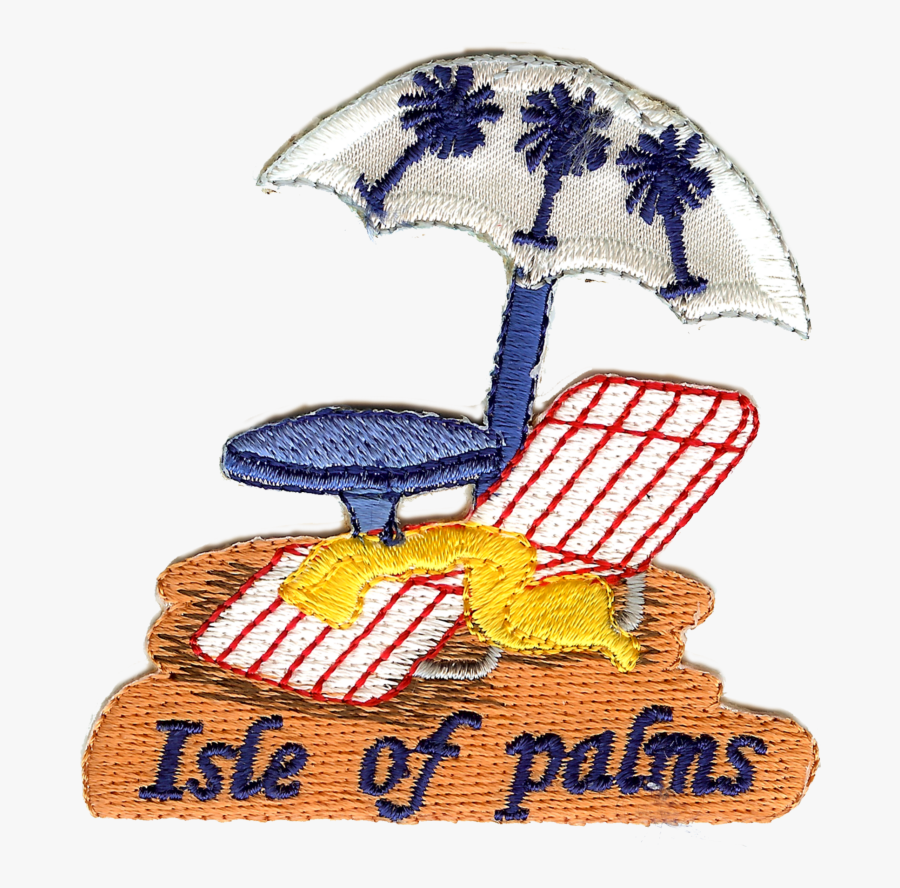 Isle Of Palms Sc Palmetto Beach Chair Embroidery Patch, Transparent Clipart
