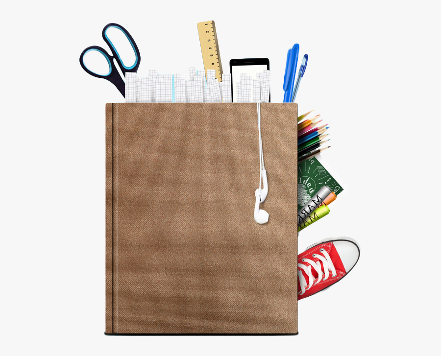 Stationery Vector With Books And Pencils - Education, Transparent Clipart