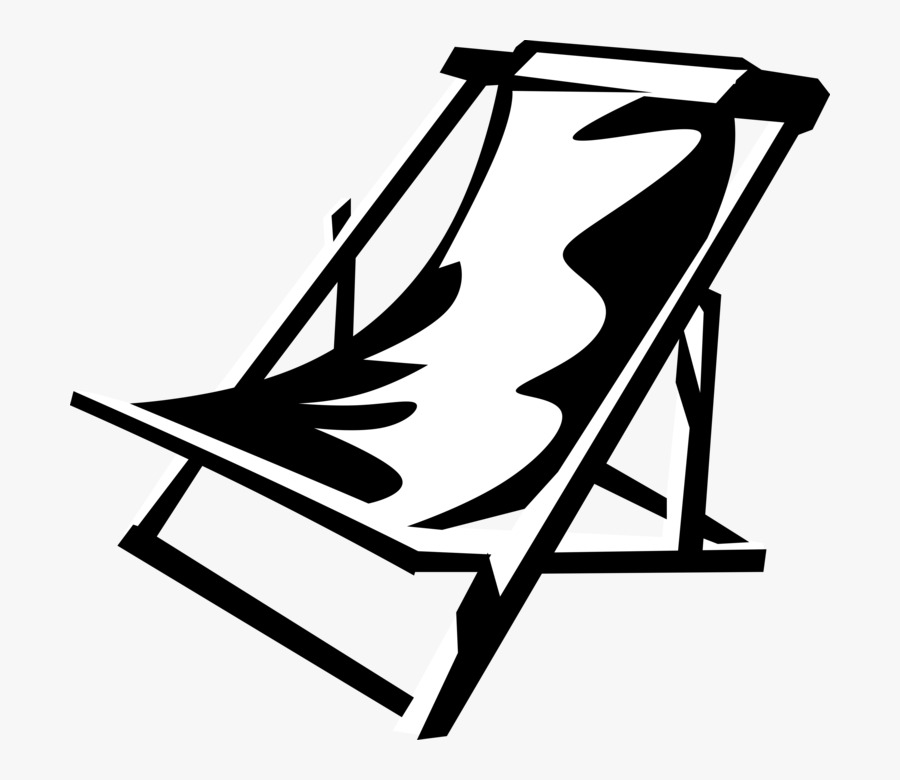 Vector Illustration Of Folding Beach Lounge Chair Furniture, Transparent Clipart