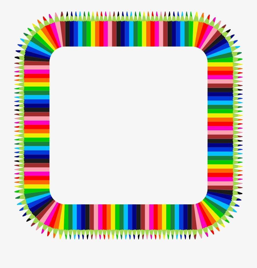 Colorful Pencils Frame 3 Clip Arts - Colorful Picture Frames Clipart, Transparent Clipart