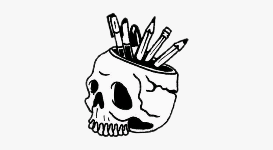 #skull #death #pencils #pencil #pens #pen #tattoo #tattooart - Drawing, Transparent Clipart