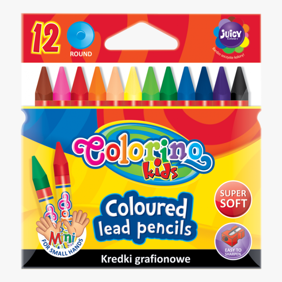 Coloured Lead Pencils 12 Pcs - Kredki Plastikowe Colorino Smyk, Transparent Clipart