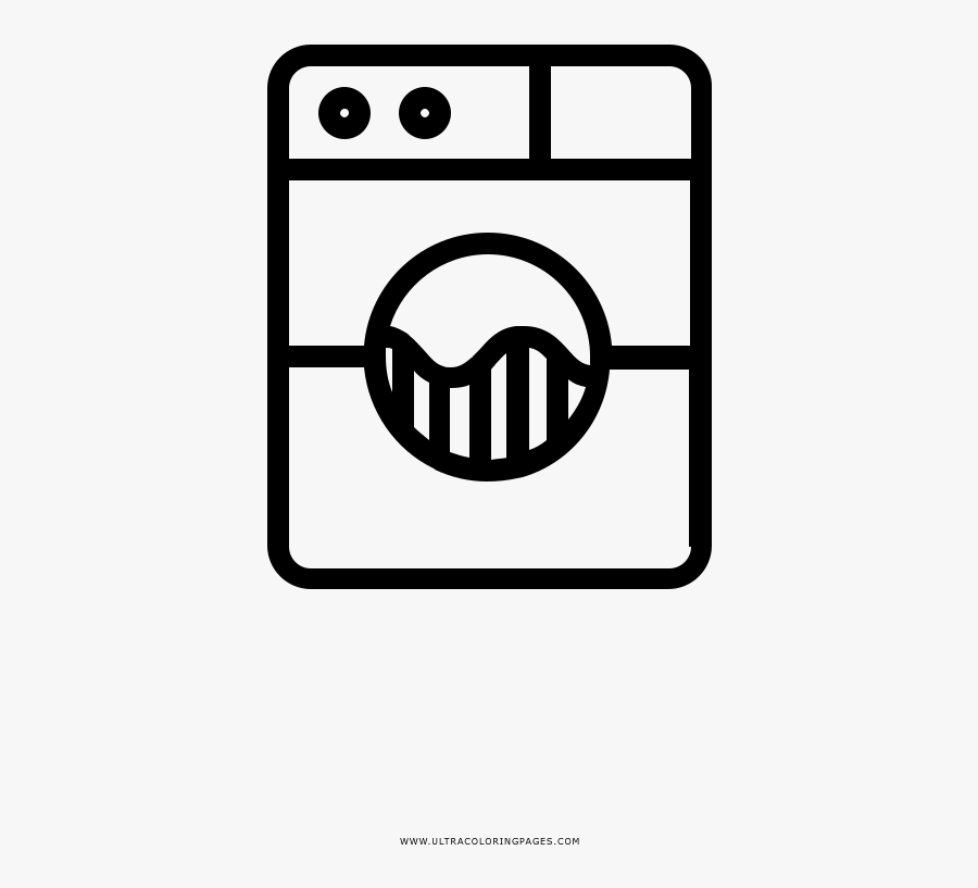 Washing Machine Coloring Page - Line Art, Transparent Clipart