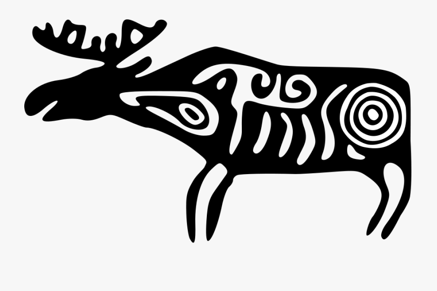 Elk - Петроглиф Вектор, Transparent Clipart
