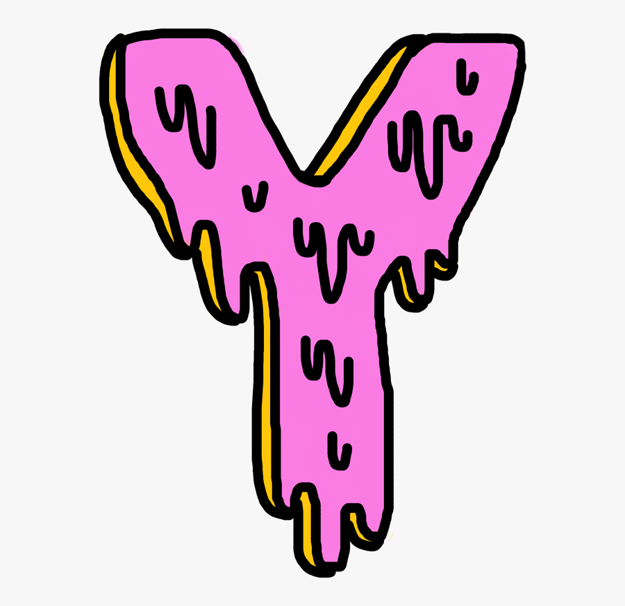 #sticker #interesting #art #letter #y #pink #slime - Letter Y Dripping, Transparent Clipart