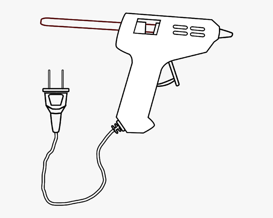 Transparent Hot Glue Gun Png - Hot Glue Gun Drawing, Transparent Clipart