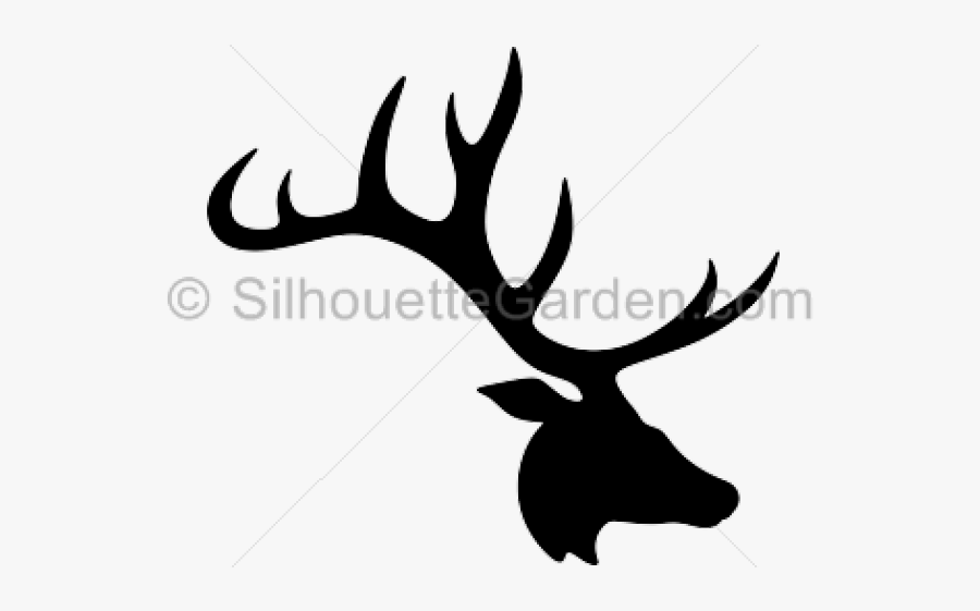 Silhouette Elk Head, Transparent Clipart