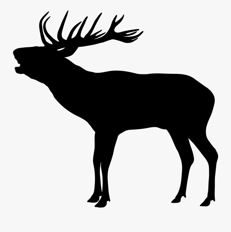 Clip Art Elk Antler Silhouette - Kronhjort Silhuet Png, Transparent Clipart