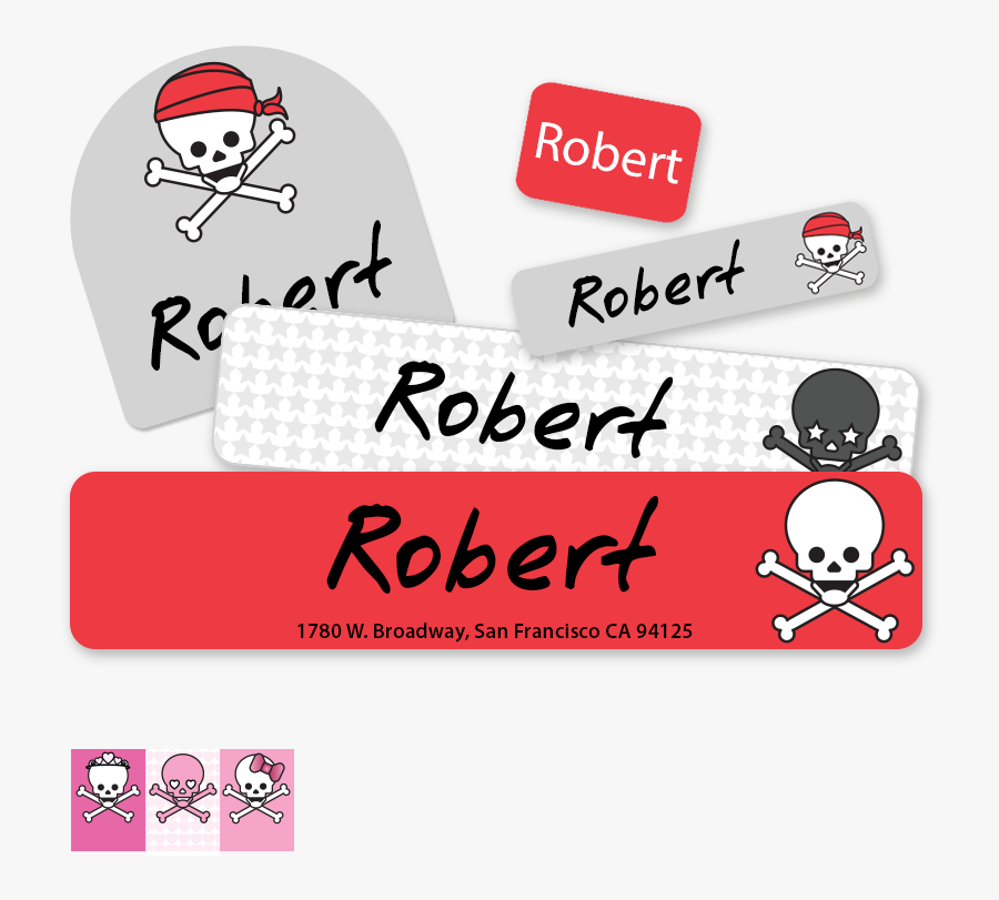 Skulls Pirates Camp Labels, Transparent Clipart