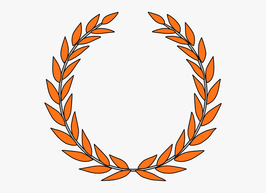 Orange Grey Laurel Clipart - Laurel Wreath, Transparent Clipart