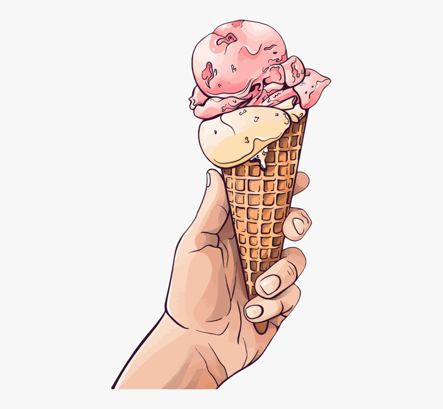Dairy Product,human Leg,muscle - Holding Ice Cream Png, Transparent Clipart
