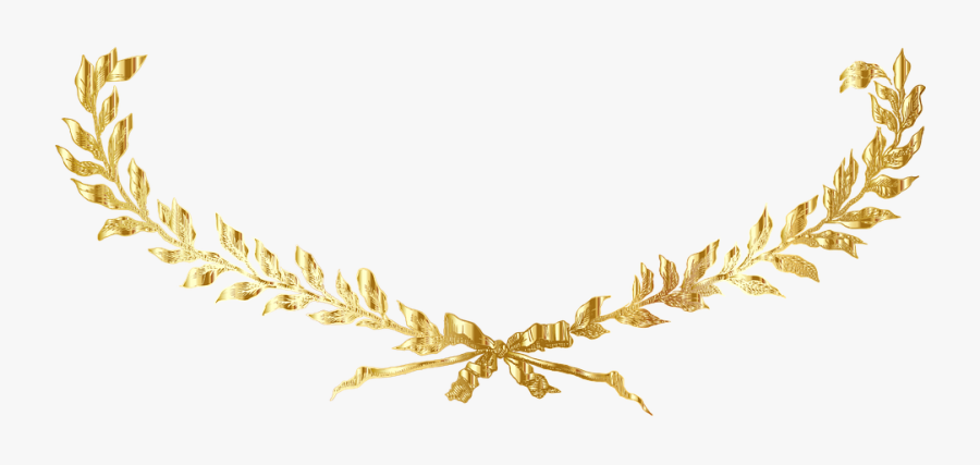 Laurel, Wreath, Gold, Decorative, Decoration - Gold Laurel Wreath Png, Transparent Clipart