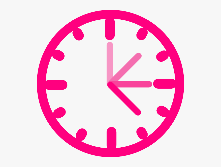 Transparent Clock Clipart Png - Pink Clock Clip Art, Transparent Clipart