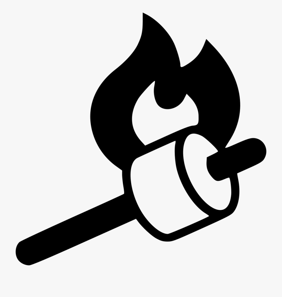 Roasting Marshmallows Png Icon - Black And White Roasting Marshmallows Clipart, Transparent Clipart