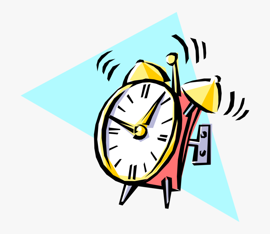 Vector Illustration Of Alarm Clock Ringing Its Morning - Alarm Clock Clip Art, Transparent Clipart