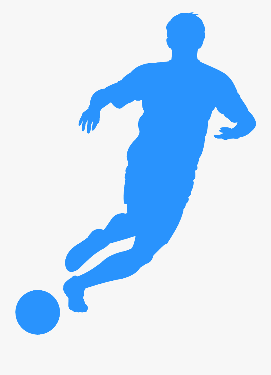 Grey Soccer Player Silhouette, Transparent Clipart