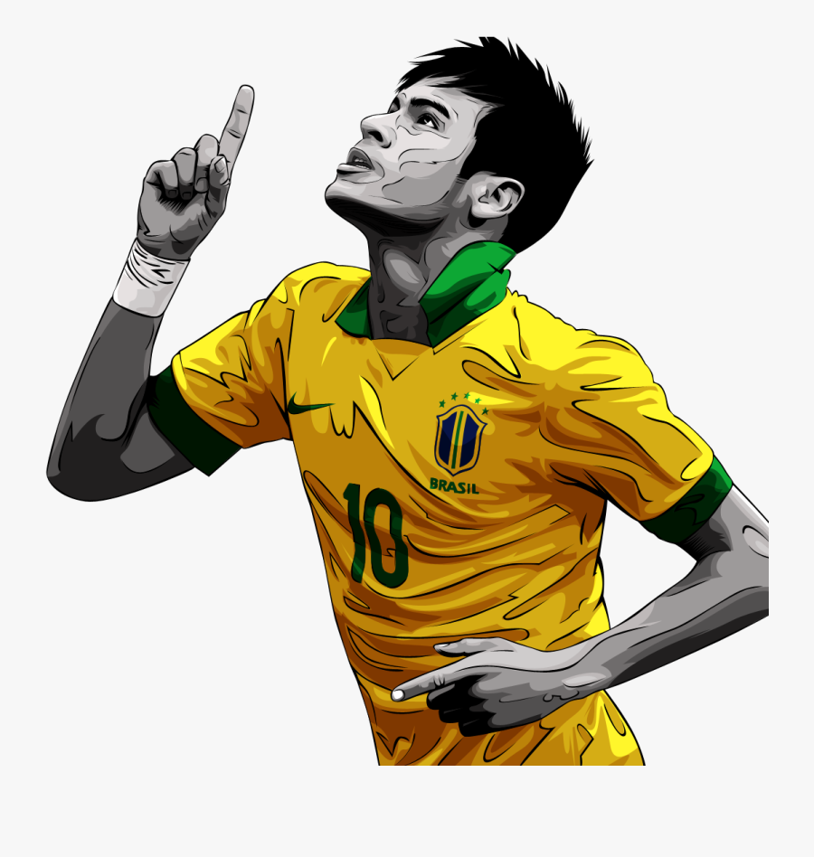 Neymar 10 Brazil Drawing Png - Neymar Clipart, Transparent Clipart
