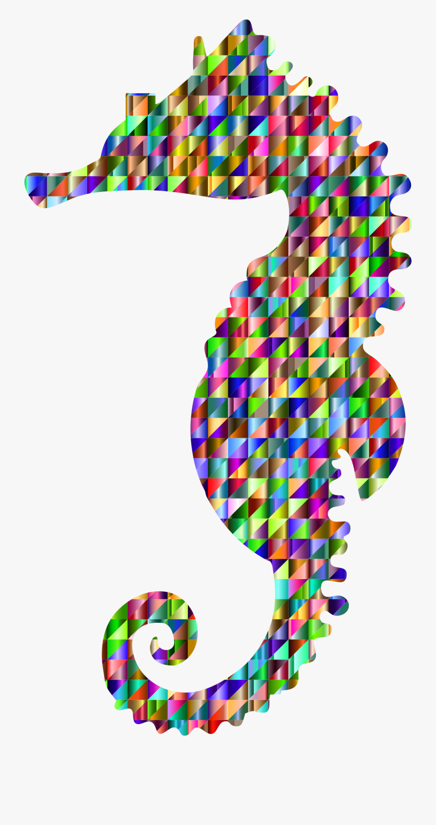 Chromatic Triangular Seahorse Clip Arts - Seahorse, Transparent Clipart