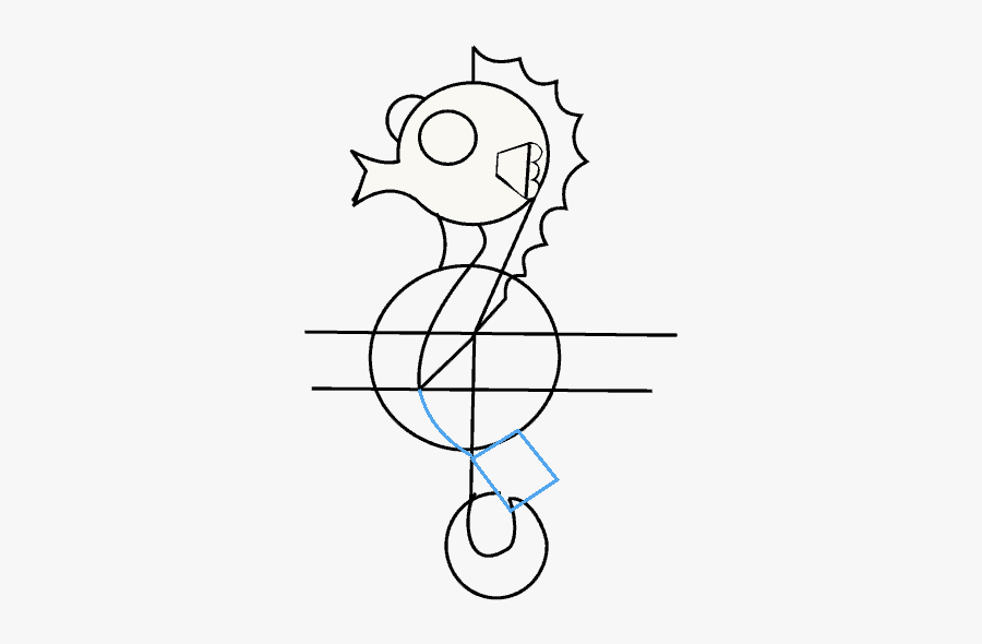 How To Draw Seahorse - Line Art, Transparent Clipart