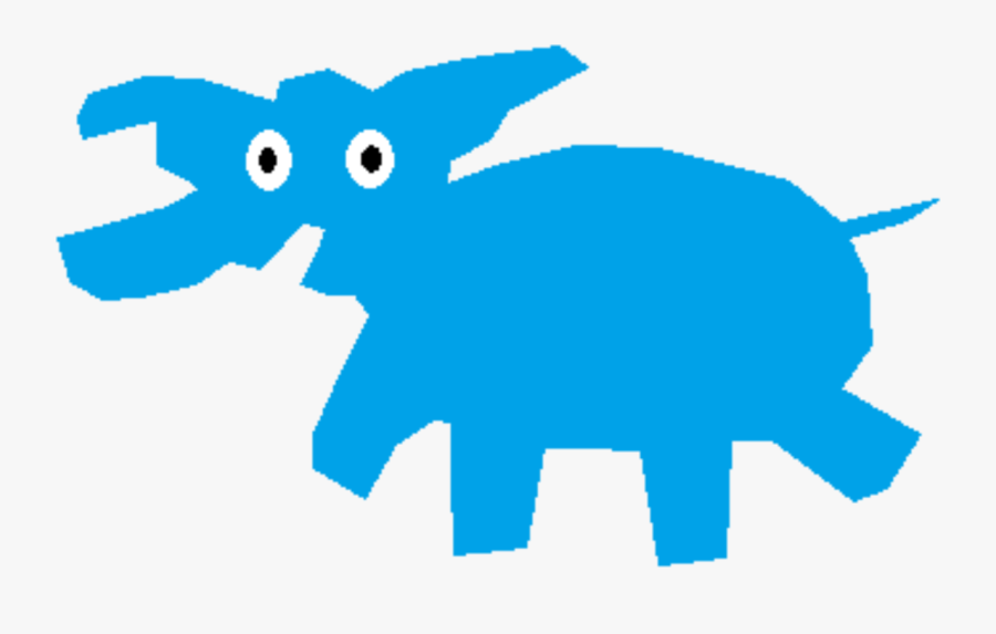 Blue,wildlife,grass - Elephant, Transparent Clipart