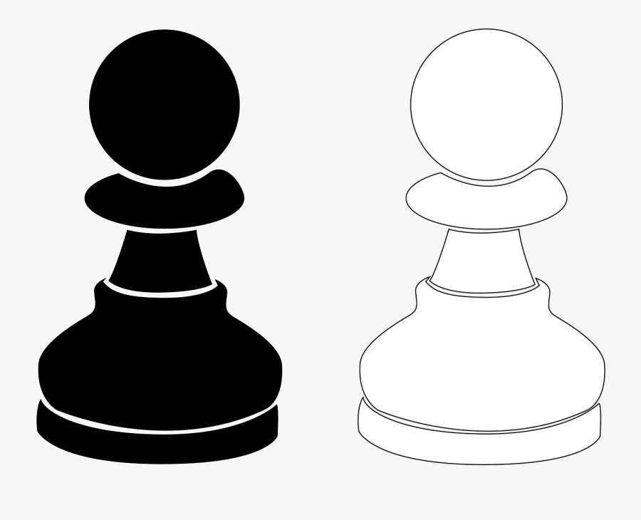 Chess, Pawn, Parts, White, Black - Pėstininkas Sachmatai, Transparent Clipart