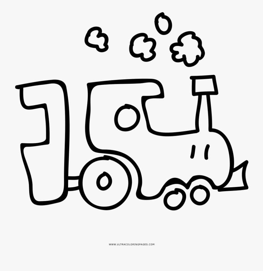 Train Coloring Page - Line Art, Transparent Clipart