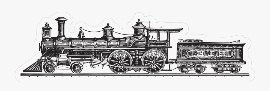 Train Print & Cut File - Vintage Transport, Transparent Clipart