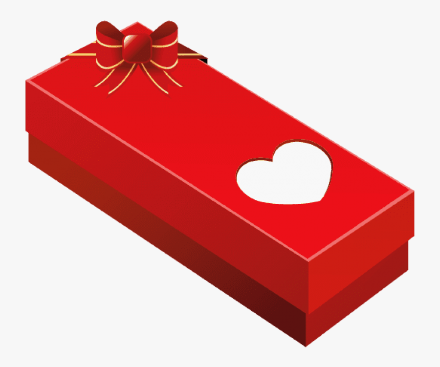 Free Png Download Valentine Gift Box With Heartpicture - Gift Box Clipart Rectangular, Transparent Clipart