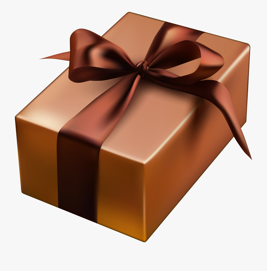 Gift Box Brown Transparent Image, Transparent Clipart