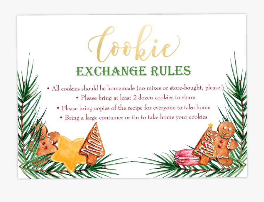 Christmas Cookie Exchange Party Invitations"
 Class="lazyload - Christmas Card, Transparent Clipart