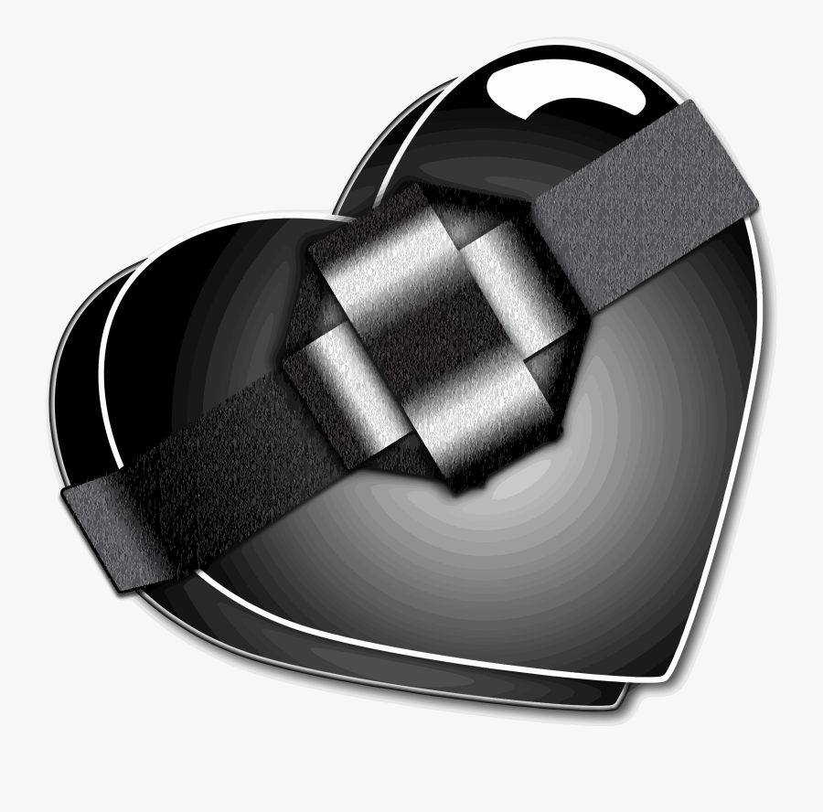 Black Heart Shaped Gift Box Clip Arts - Black Heart Shaped Box, Transparent Clipart