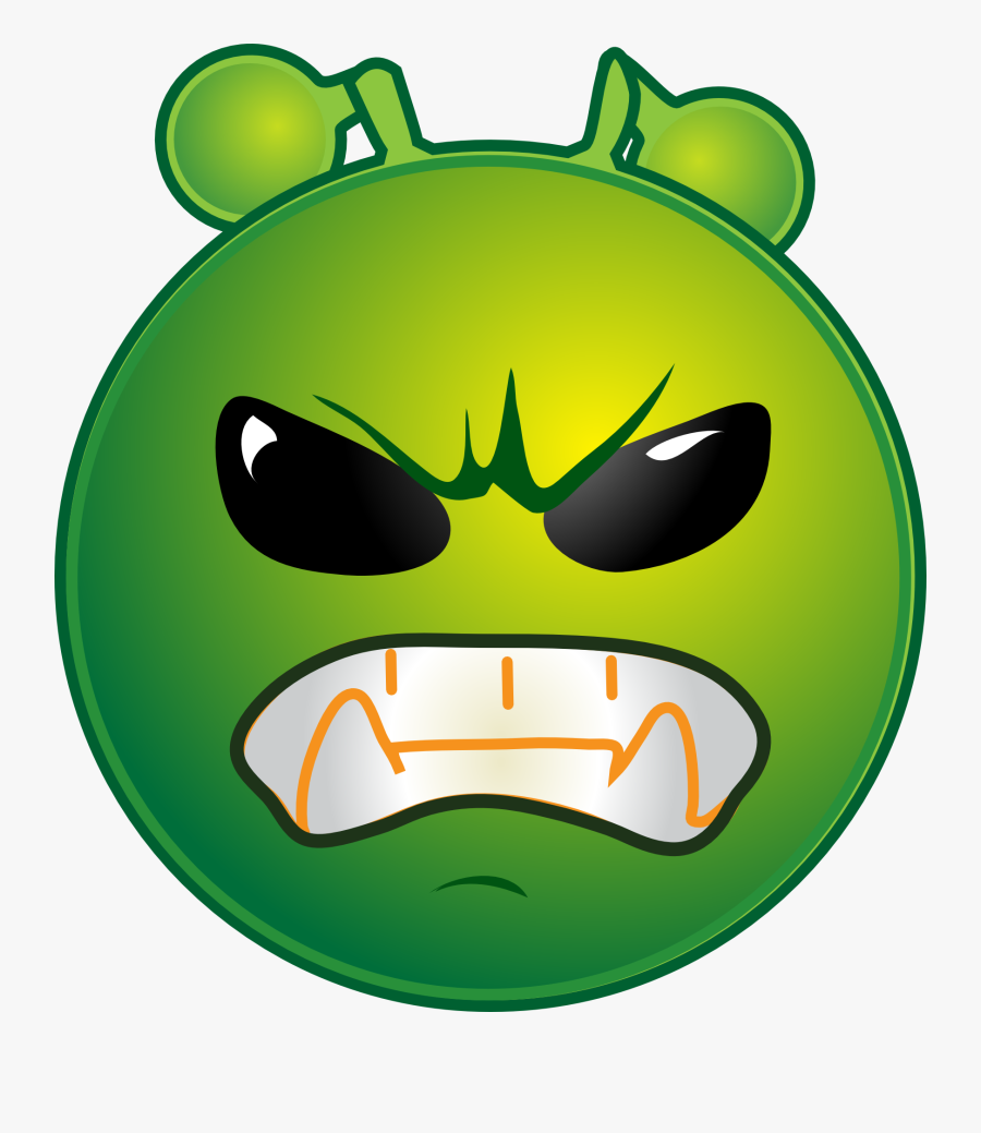 Alien Clipart Angry - Alien Angry Emoji, Transparent Clipart